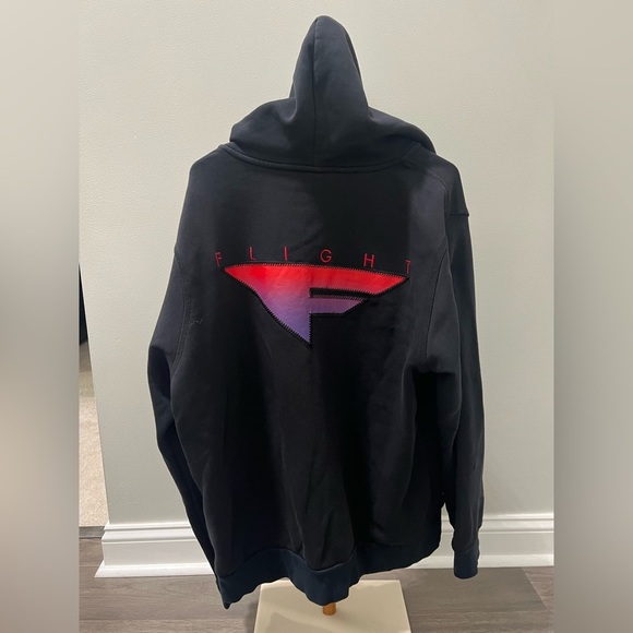 Nike Black and Red “Flight” Zipper Up Hooded Sweatshirt size XL - Picture 3 of 7